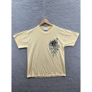 Endless Design Yellow Birdhouse Cottagecore T-Shirt Unisex Adult Size Large
